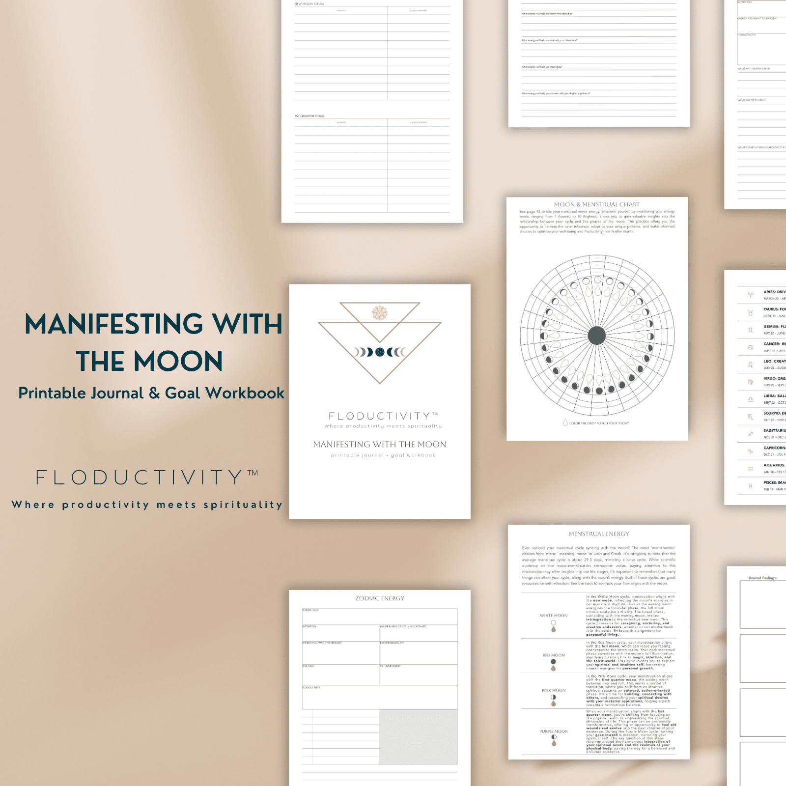 Manifesting with the Moon Printable Journal & Goal Workbook - Cara Dempsey